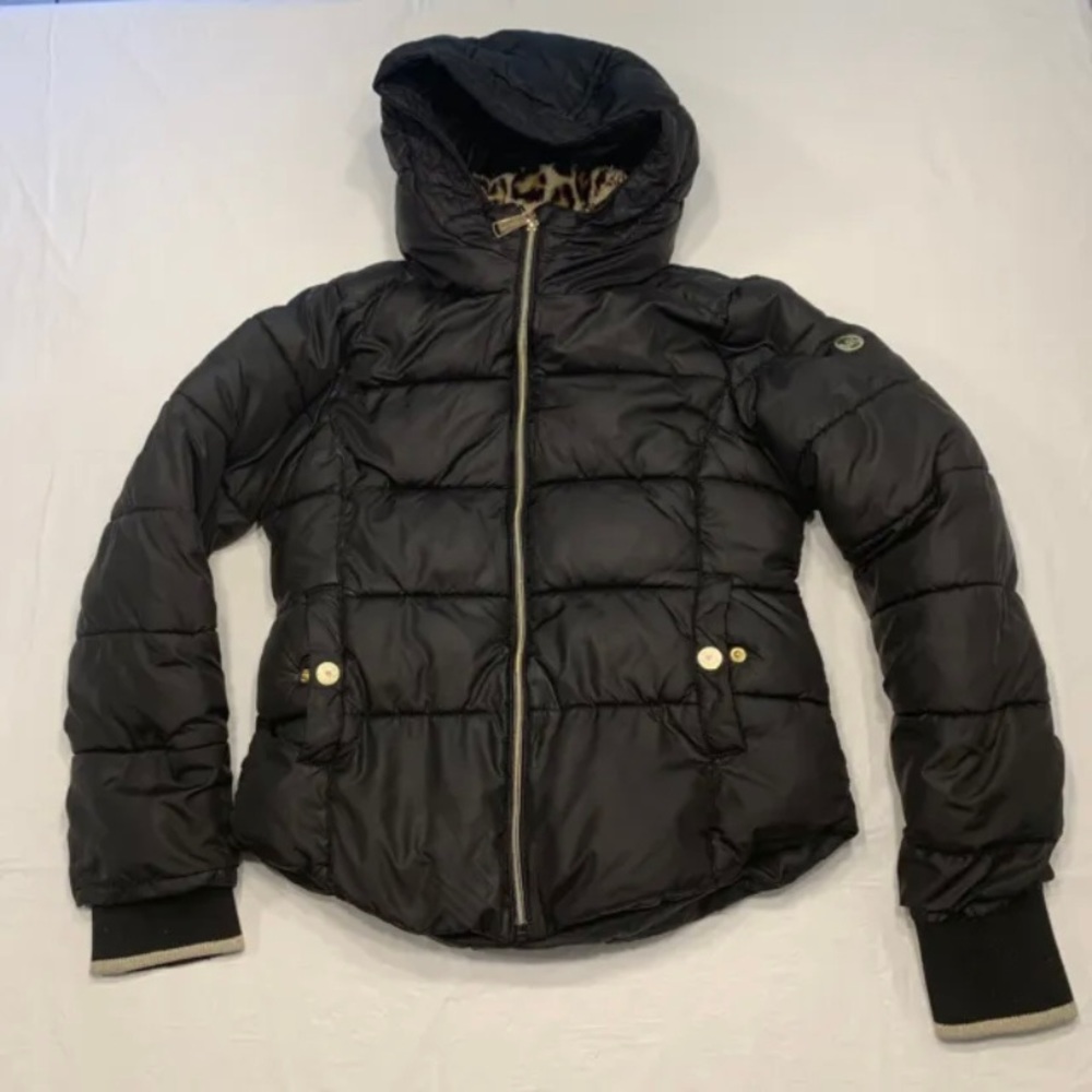 Michael Kors Black Puffer Hooded Jacket Winter Coat Girls Size 14